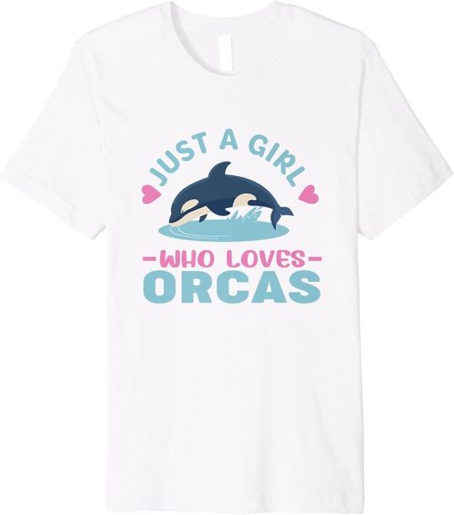 women apparel: Funny animals orca love girl Premium T-Shirt