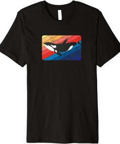 Orca Killer Whale Retro Style Men Women Sea Ocean Lovers Premium T-Shirt