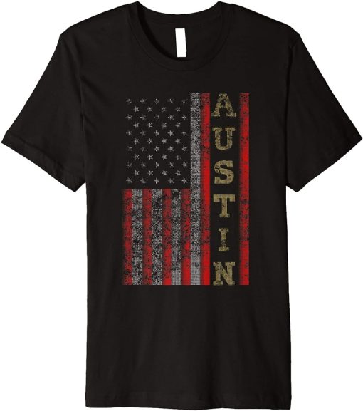 Cool Patriotic Austin USA - US Flag Gift Idea Premium T-Shirt