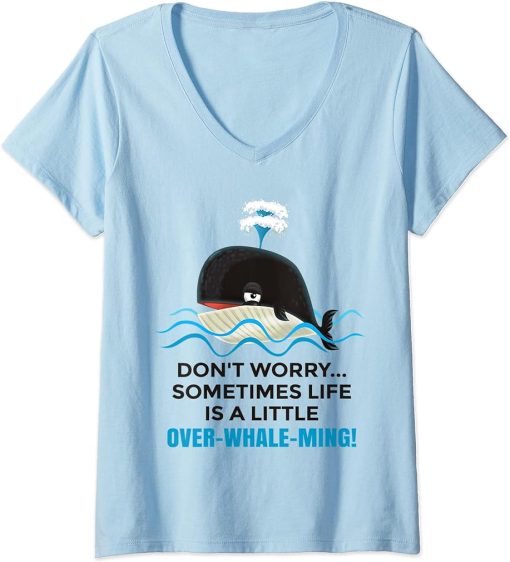 Womens Funny Orca Whale Gifts for Women Joke Pun Cute Killer Whale V-Neck T-Shirt