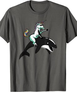 Unicorn Riding Orca Killer Whale T-Shirt