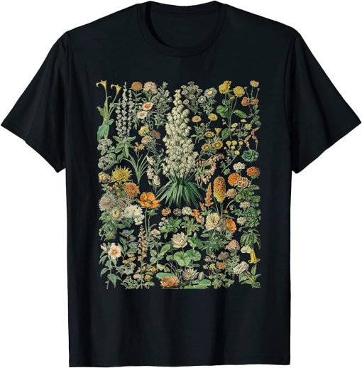 Vintage Inspired Flower Botanical Chart T-Shirt